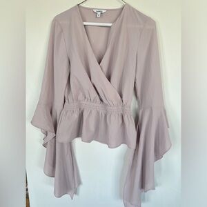 Express Cascade Sleeve Blouse